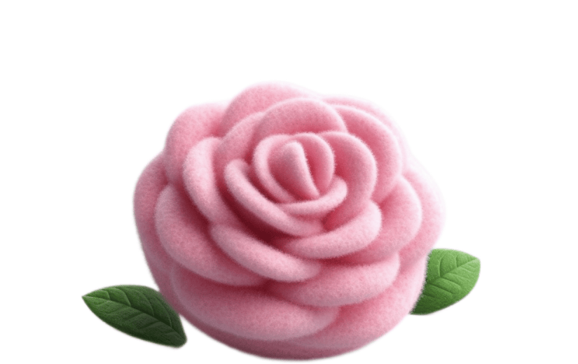 3D风格粉色毛绒玫瑰花宣传3D元素