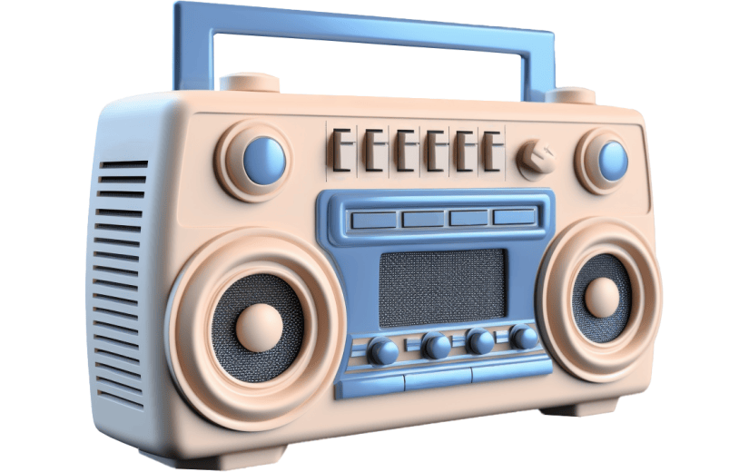 元素3D立体卡通收音机录音机