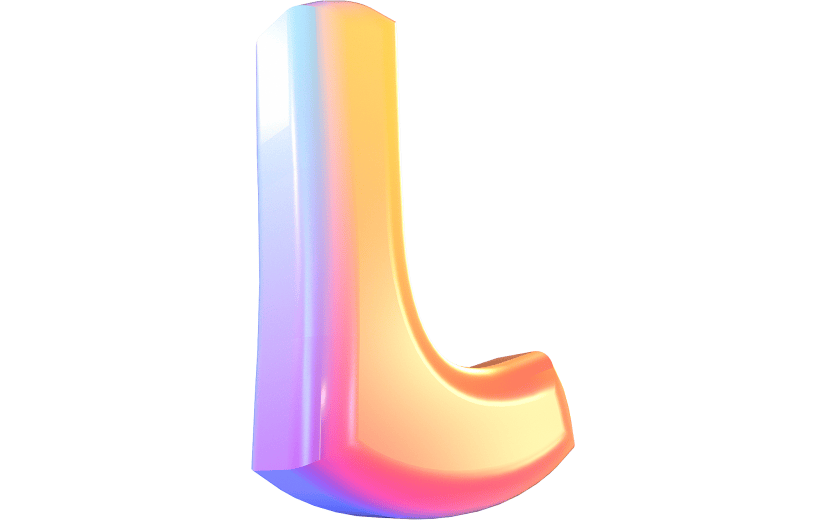 渐变风字母L立体3D元素