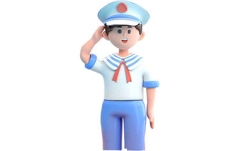 简约风中国海员日宣传3D元素