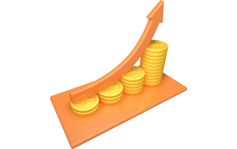 元素卡通3D财富增长