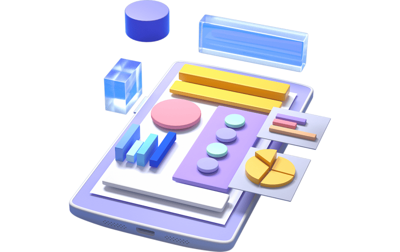 蓝色简约风玻璃风员工培训3D元素