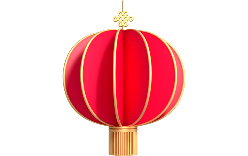 元素卡通3D春节红灯笼