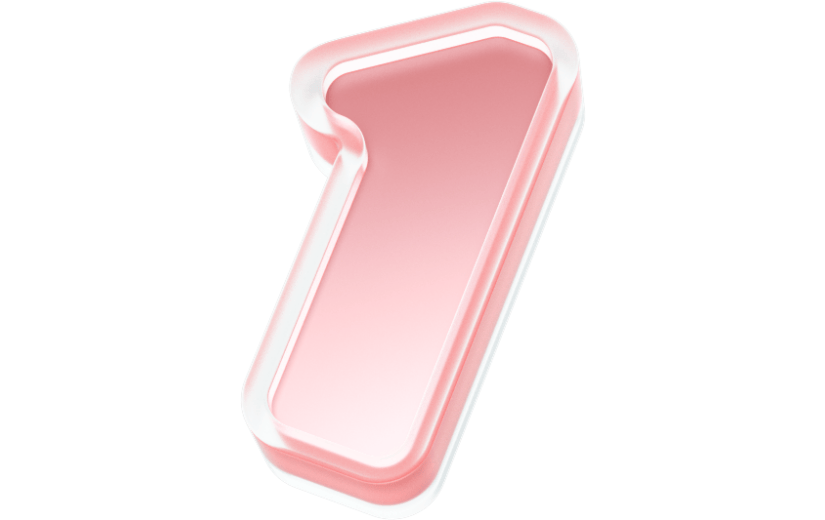 元素C4D创意粉色渐变倒计时数字1