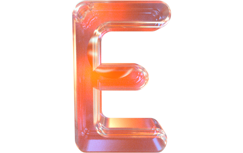 元素3D质感字母E