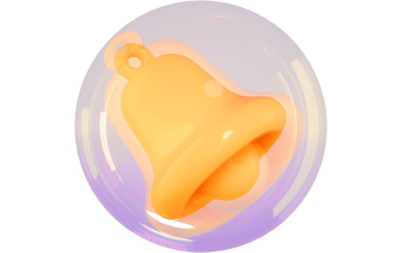 3D立体卡通创意水晶球铃铛促销活动装饰元素