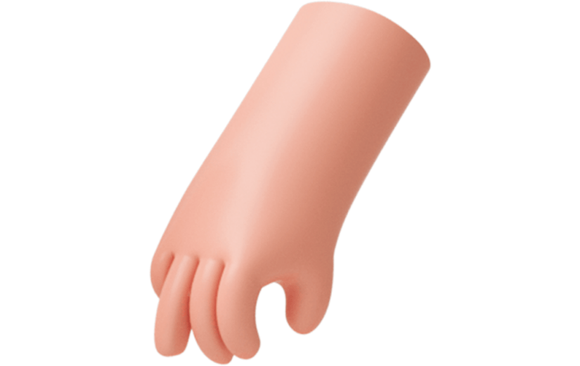 元素C4D立体棕色卡通拿取手势