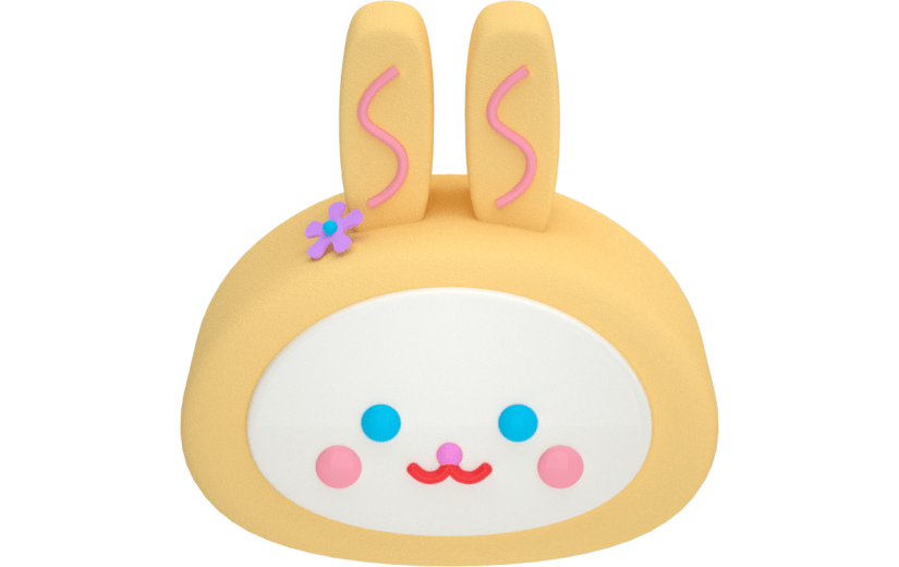 元素3D卡通小兔子可爱生日蛋糕