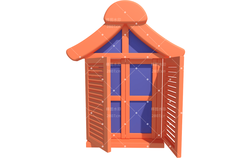 元素卡通3D窗户