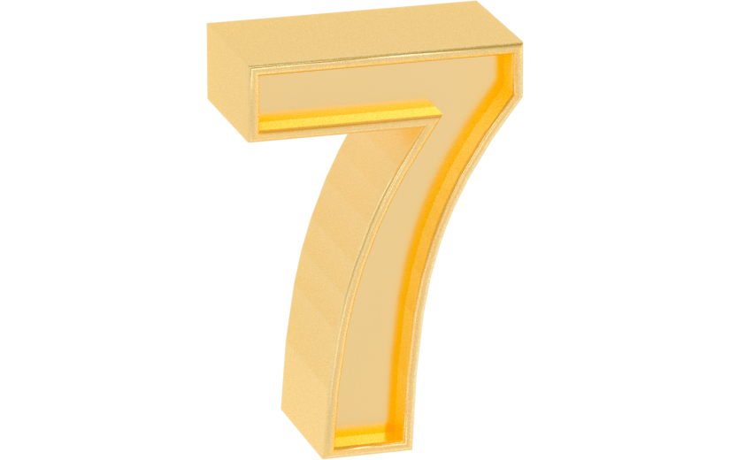 元素3D立体金色鎏金数字7
