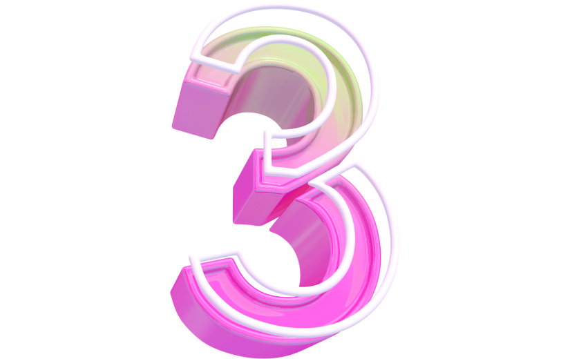 元素卡通3D倒计时数字3