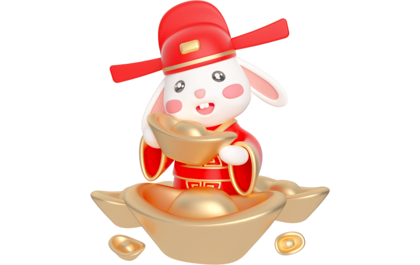 元素卡通3D兔子