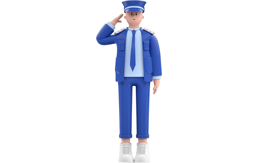 C4D警察职业男性保安3D元素