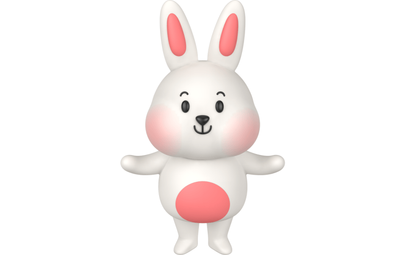 元素3D卡通可爱大白兔