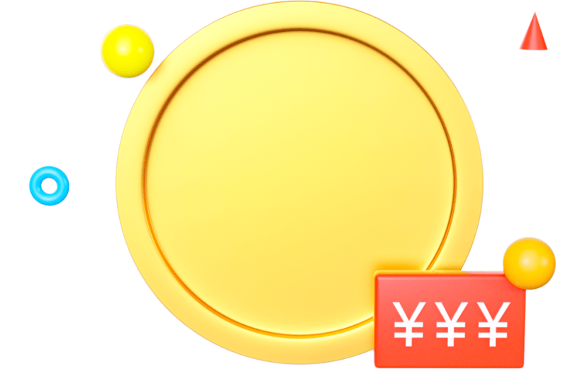 3D元素卡通金属金币价格