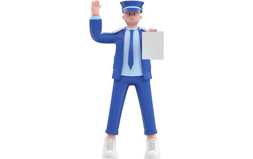 C4D保安职业男性保安3D元素