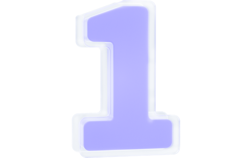 元素 C4D3D立体磨砂玻璃半透明数字1