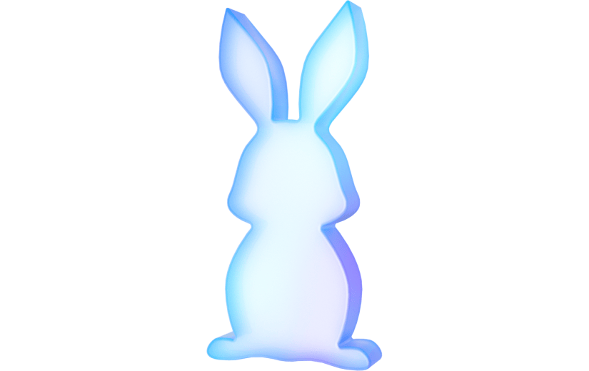 元素卡通3D磨砂兔子