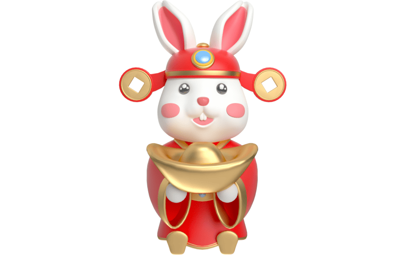 元素卡通3D兔子