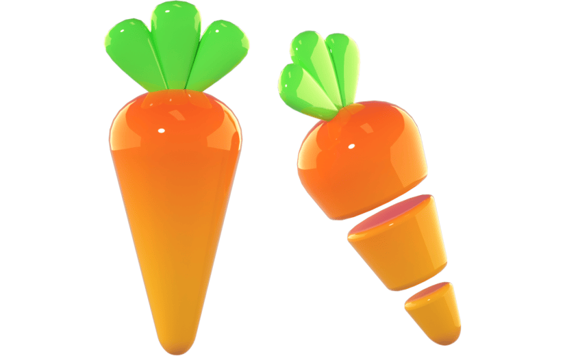 3D立体卡通创意胡萝卜蔬菜元素
