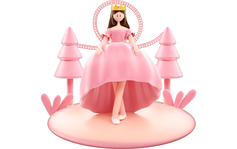 C4D粉色清新女孩女神节女生节3D元素
