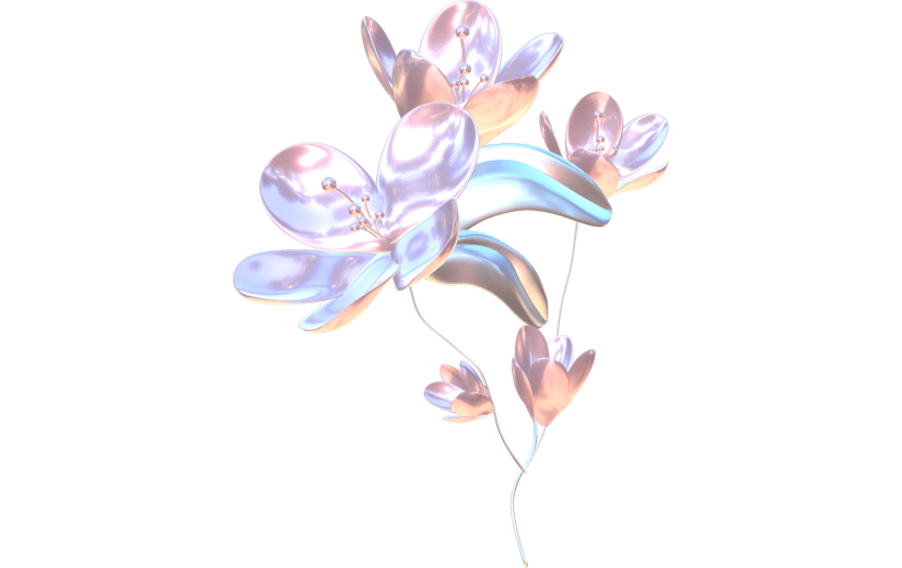 金属立体鲜花花朵3D元素