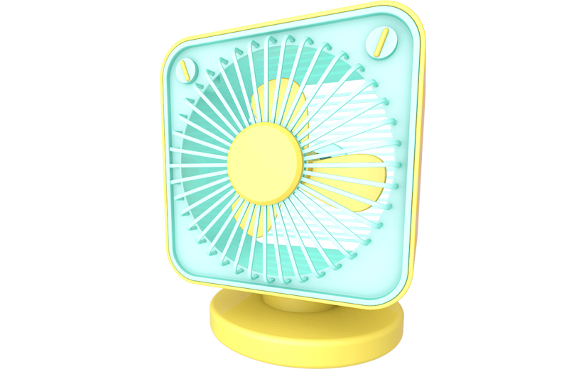 元素清新3D立体夏季台扇风扇电扇