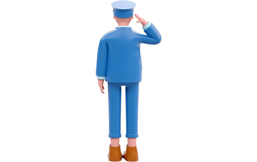 清新简约风军人致敬3D元素