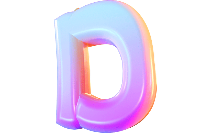 渐变风字母D立体3D元素
