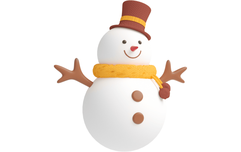 元素C4D立体白色卡通雪人