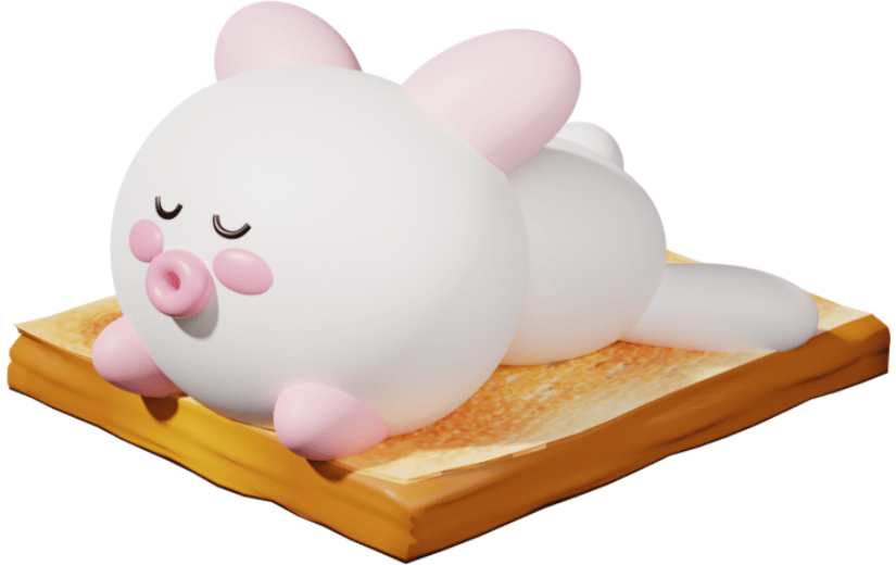 元素3D卡通面包片