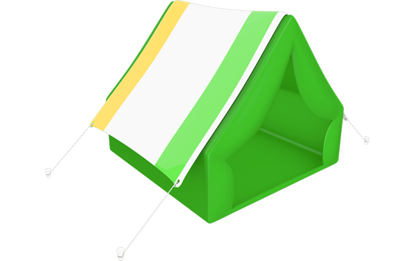 元素3D立体C4D户外运动帐篷露营