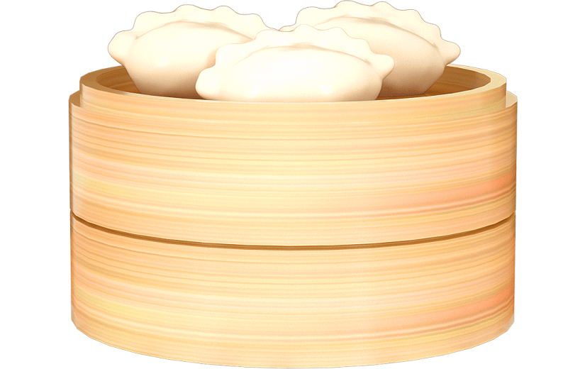C4D一笼饺子餐饮美食3D元素