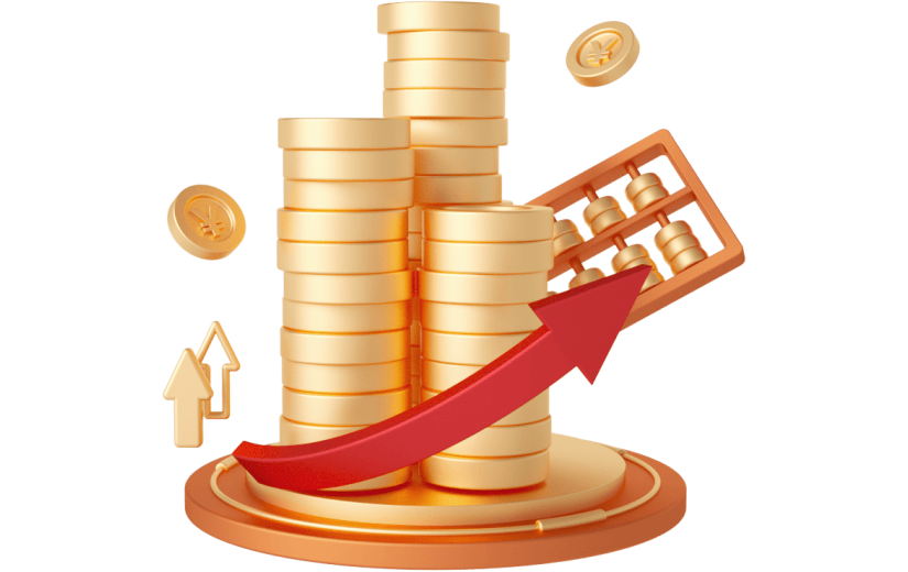 元素C4D立体金色质感金币金融升值