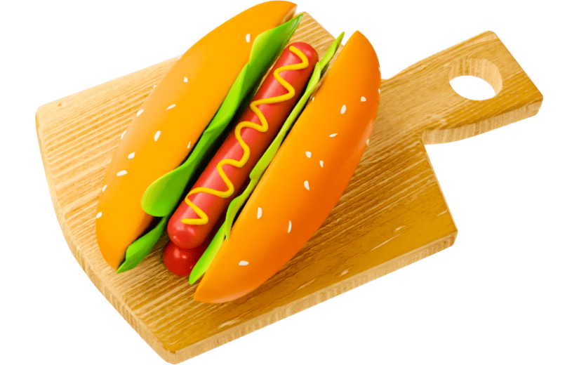 元素3D卡通食物热狗