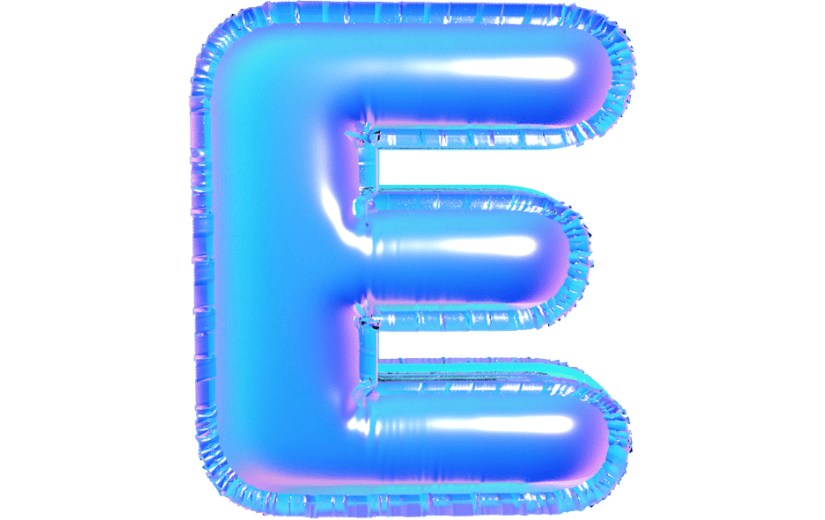 元素卡通3D质感字母
