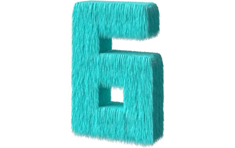 元素3D毛绒数字6
