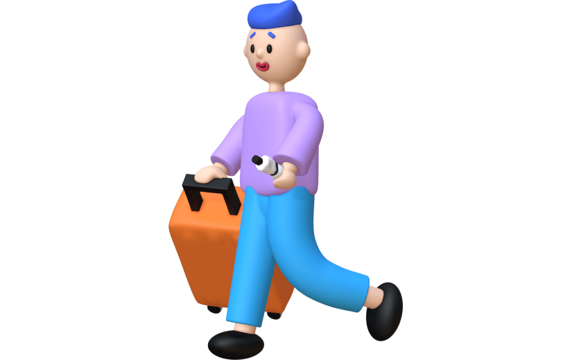 3D立体人物旅行男孩
