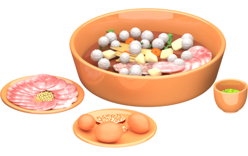 3dmax火锅丸子肉片元素3d渲染