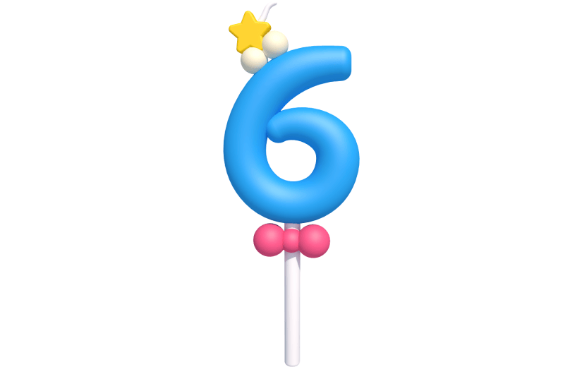 元素卡通3D数字生日蜡烛