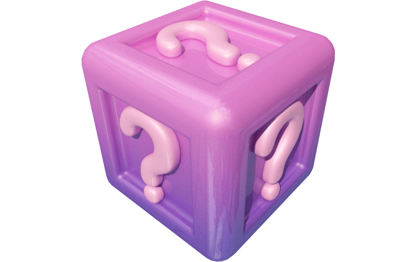 元素卡通3D磨砂炫彩质感盲盒