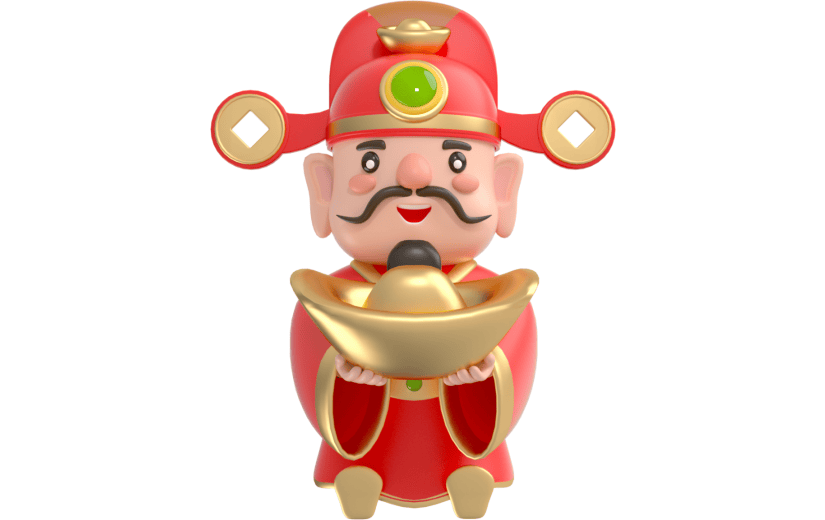 元素卡通3D新春财神