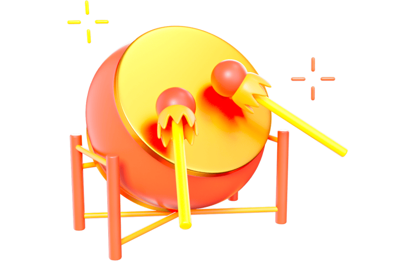 3D元素卡通乐器鼓