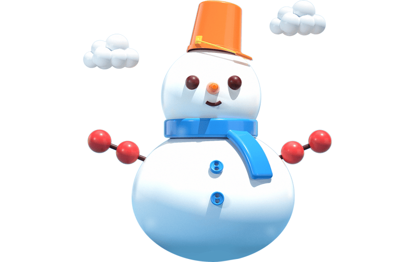 3D冬季圣诞节雪人3D元素
