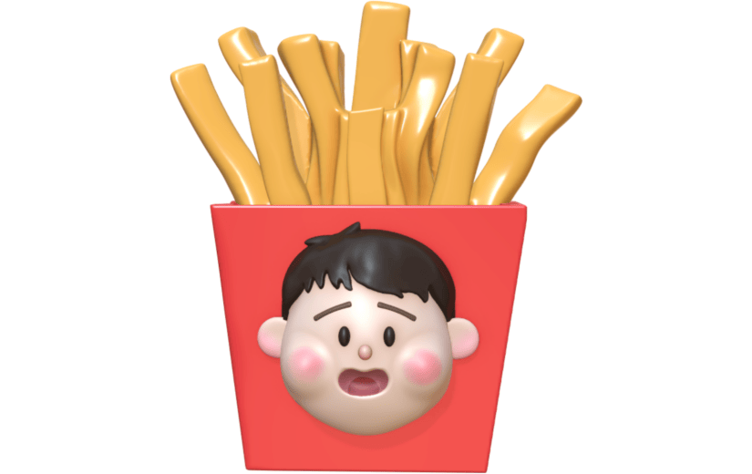 3D立体小男孩薯条玩具