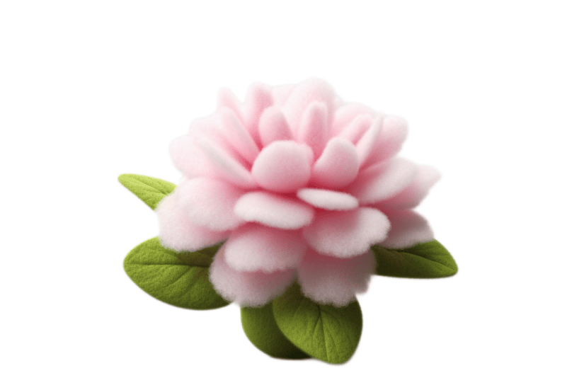 3D风格粉色毛绒小花宣传3D元素
