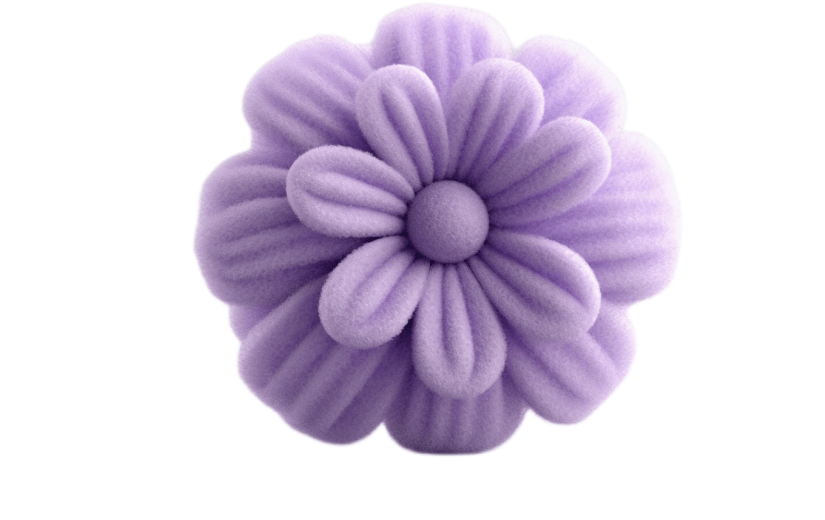 3D风格紫色毛绒小花宣传3D元素
