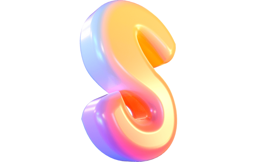 渐变风字母S立体3D元素