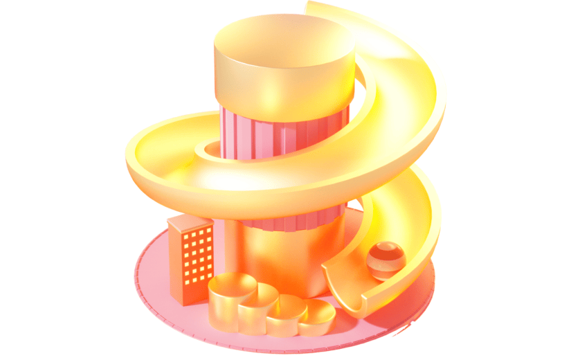 橙色电商新年购物促销3D元素