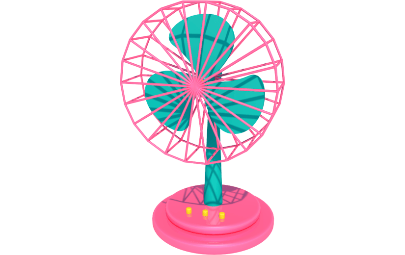 元素卡通3D电风扇